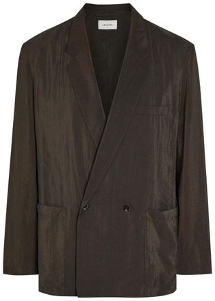 Christophe Lemaire Double-breasted Silk-blend Blazer - Brown Dark - 52 (IT52 / XL)