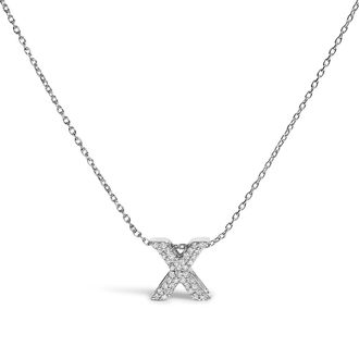 House of Brilliance 10K Gold Diamond Accent A-Z Initial Bubble Pendant Necklace