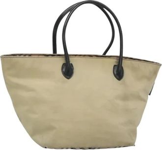 Burberry Pre-owned Vintage Tote Bag - Dames - Vintage Shopper - Beige - ONE Size - Nylon - Vintage