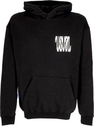 Usual Zwarte Digi Hoodie met Trekkoord Capuchon - Heren - Hoodies - Zwart - XL - Katoen - Hoodies & sweatvesten