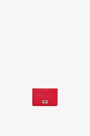 Ganni Goji Berry Bou Card Holder in Grained Red