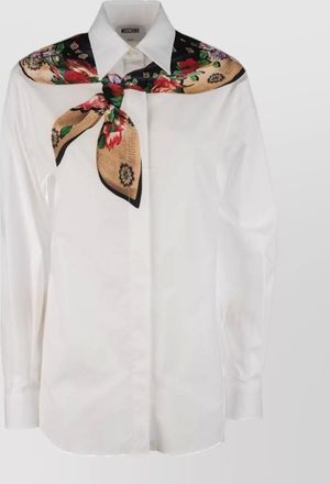 Moschino shirt long sleeves collared neck floral scarf