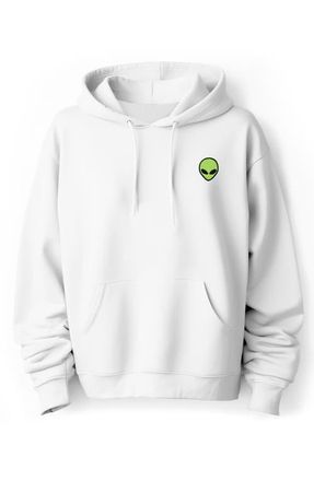 Dalix Alien Fleece Hoodie in White at Nordstrom, Size Xxx-Large