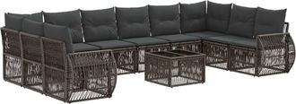 vidaXL Conjunto De Sof&aacute;s De Jard&iacute;n 11 Uds. Gris Y Gris Oscuro Vidaxl