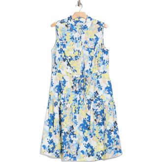 Calvin Klein Floral Cap Sleeve A-Line Midi Dress in Pear Multi at Nordstrom Rack, Size 14W