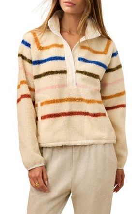 Faherty Fireside Fleece Pullover Top in Dream Fleece Stripe at Nordstrom Rack, Size Xx-Large