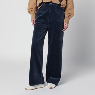 Dunst Jeans a gamba larga in velluto a coste blu slavato