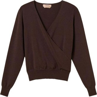 Twinset V-hals Breiwerk - Dames - V-hals truien - Bruin - M - Truien & Vesten