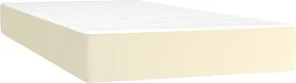 vidaXL Colch&oacute;n De Muelles Ensacados Firmeza Media Cuero Sint&eacute;tico Crema 80x200x20 Cm Vidaxl