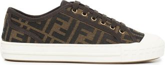 Fendi Brown Lace Up Sneakers
