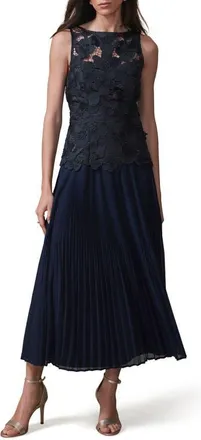 Mint Velvet Floral Applique Maxi Dress in Navy at Nordstrom, Size 14