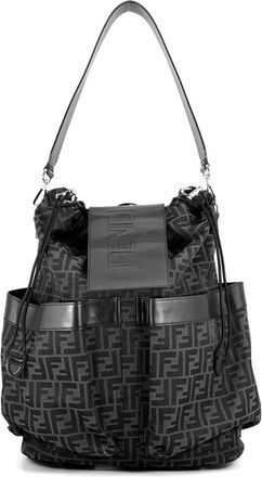 Fendi Black Jacquard Leather Backpack (Pre-Owned)