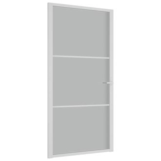 vidaXL Vidaxl - Puerta Interior De Vidrio Y Aluminio Blanco Mate 102,5x201,5 Cm
