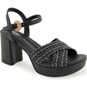 Kenneth Cole Reaction Reeva Platform Sandal in Black Woven at Nordstrom Rack, Size 6.5