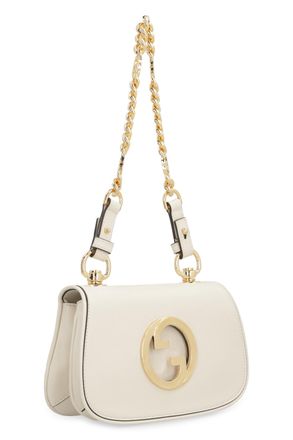 Gucci Womens Blondie Mini Leather Shoulder Bag White Calf