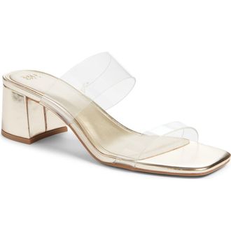 BP. Lulu Block Heel Slide Sandal in Gold Light Metallic at Nordstrom, Size 6.5