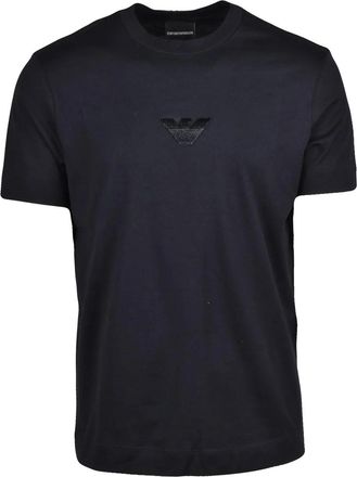 Emporio Armani Black Cotton Logo T-Shirt