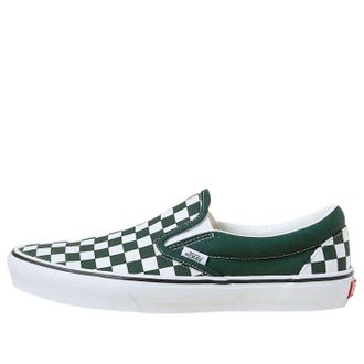 Vans Classic Slip-On Checkerboard Scarab Green White VN000D5PPRM