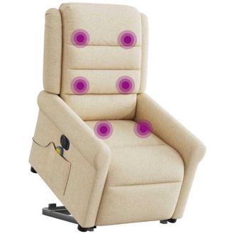 vidaXL Vidaxl - Sill&oacute;n De Masaje El&eacute;ctrico Reclinable Elevable Tela Crema