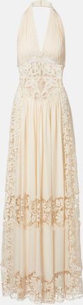 Elie Saab Georgette and macrame gown