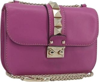 Valentino Pre-owned Vintage Schoudertas - Dames - Vintage Schoudertas - Paars - ONE Size - Leer - Vintage