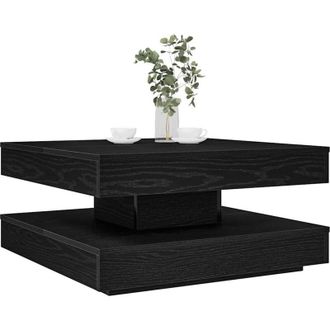 vidaXL Coffee Table 360-Degree Rotatable Black 70x70x34.5 cm vidaXL