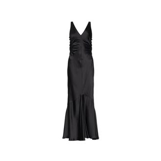 Sportmax Jurk Katia - Dames - Maxi kleedjes - Zwart - S - Leer - Kleedjes