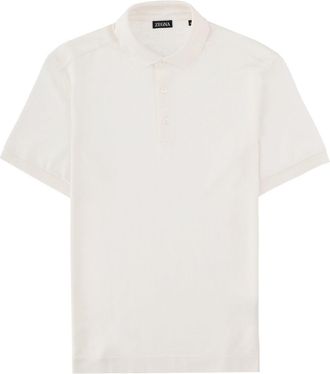 Ermenegildo Zegna Cotton-Mulberry Silk Three-Button Polo Shirt