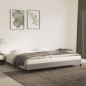 vidaXL Estructura De Cama Sin Colch&oacute;n Terciopelo Gris Claro 200x200 Cm Vidaxl