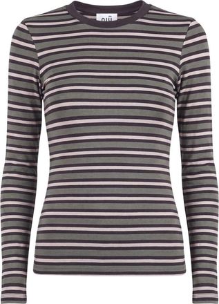 Ni&ugrave; Maglia slim a girocollo - Dames - Longsleeves - Groen - M - Tops