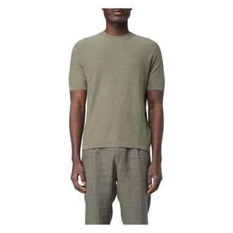 Paolo Pecora T-Shirts, male, Green, Size: XL Green Knit T-shirt Contemporary Style