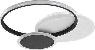 Beliani L&aacute;mpara De Techo Led De Metal Negro Blanco Acr&iacute;lico Forma Redonda Zami