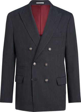 Brunello Cucinelli Chevron deconstructed blazer in Anthracite at Nordstrom, Size 60 It