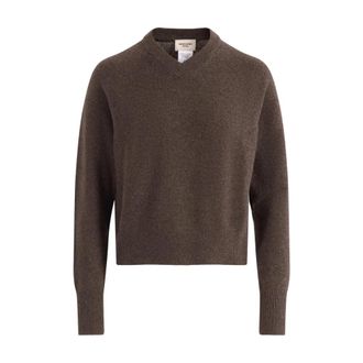 Max Mara Padre V-neck Knit - Dames - V-hals truien - Bruin - XS - Kasjmier - Truien & Vesten