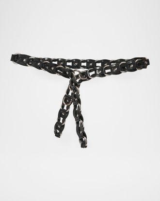 Isabel Marant Bali Woven Leather and Metal Belt