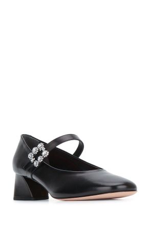 Roger Vivier Flowers Mary-Jane Heel - Black