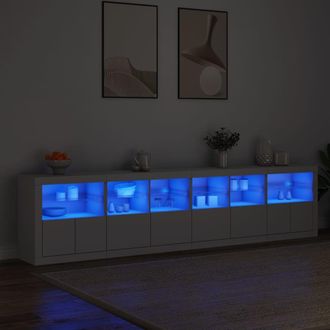 Berkfield Home Sideboard with LED Lights White 283x37x67 cm | Size: 283 x 37 x 67 cm