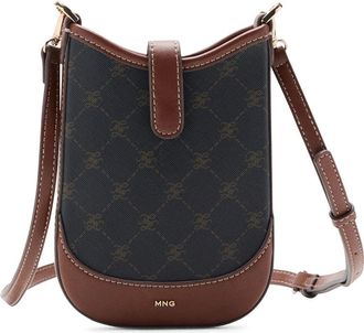 Mango Logo Print Crossbody Phone Bag in Brown at Nordstrom