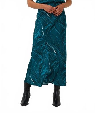 Esqualo Crystal Waves Skirt In Teal Print