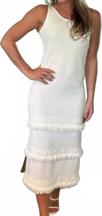 Mint Classic Ribbed Maxi Dress In Off White