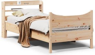 vidaXL Estructura De Cama Con Cabecero Madera Maciza De Pino 90x200 Cm Vidaxl