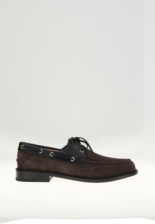 Dior Mens Boat Shoes Arcie Brown-Black Loafers Brown/black
