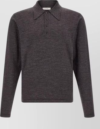 Christophe Lemaire wool long-sleeve knitted polo sweater