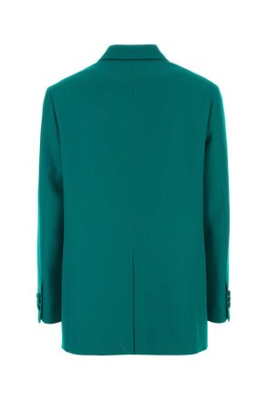 Fendi Womens Turquoise Grain De Poudre Blazer Giada-26 Wv+vi+nr4bott:madreper Giacche E Gilet