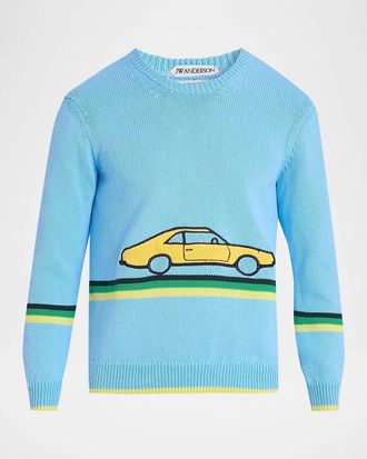 J.W.Anderson Graphic Cotton Crewneck Sweater