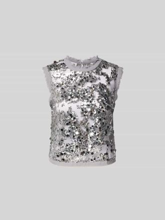 Baum Und Pferdgarten Top mit Allover-Pailettenbesatz in Silber, Gr&ouml;&szlig;e 34