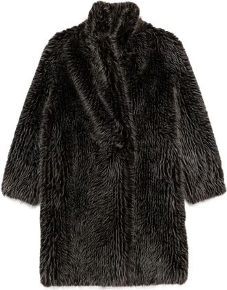 VALENTINI 1972 funnel-neck coat - Brown