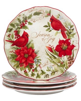 Certified International Winters Medley Set Of 4 Dinner Plates