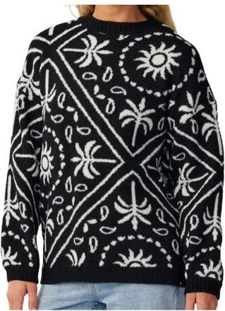 Rip Curl Bossa Nova Bandana Knit Crew Pullover f&uuml;r Damen | schwarz/grau