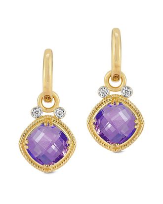 I.Reiss Company 14K 4.14 Ct. Tw. Diamond & Amethyst Earrings